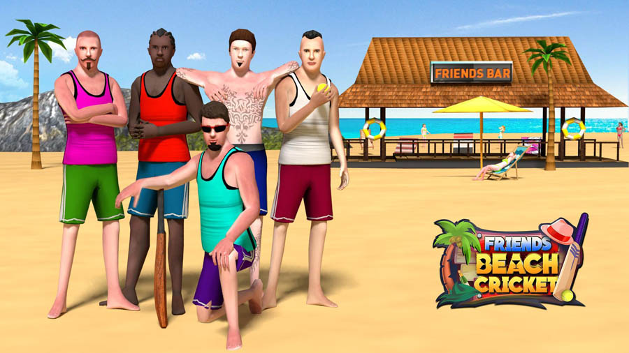 An official picture of Beach Cricket, one of the best cricket games for android.