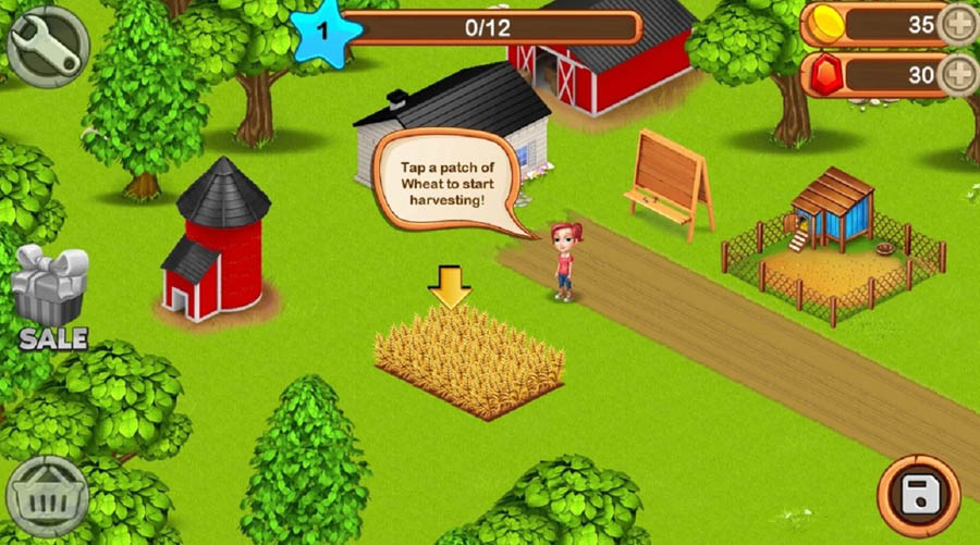 A picture of Big Little Farmer, one of the best farming games for android.