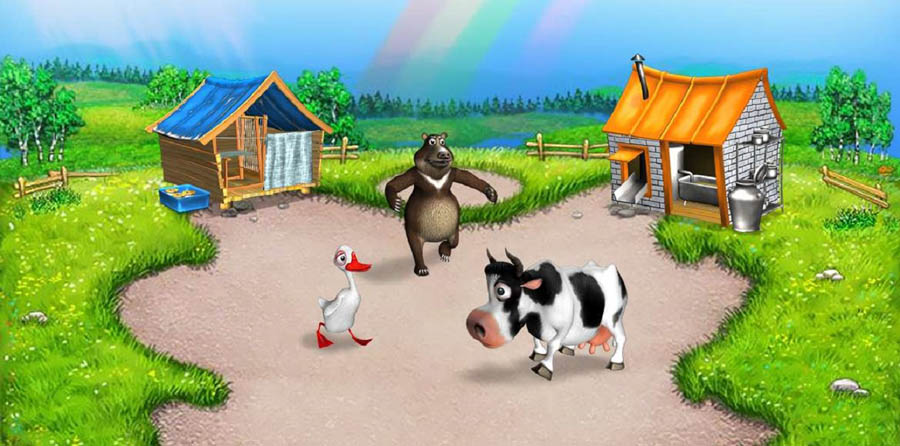 A wallpaper of Farm Frenzy, one of the best farming games for chrombook.