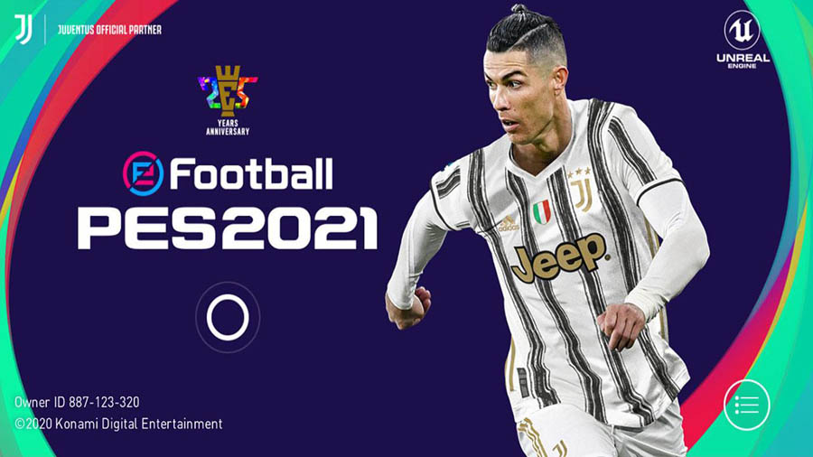 The Official Picture of PES 2021 Mobile with Ronaldo, One of futsal games for ios.