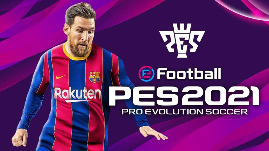 The Official Picture of Pro Evolution Soccer 2021 with Messi, One of best futsal games for ps4.