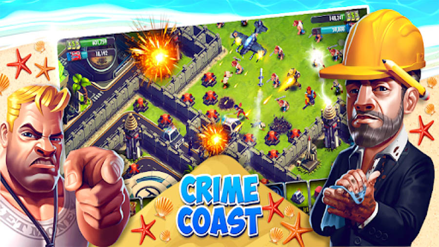 The Official Picture of Crime Coast: Gang Wars with its characters, One of best gangster games for android.