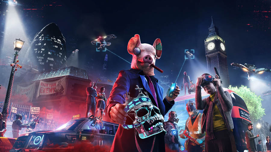 The Official Picture of Watch Dogs: Legion with its characters, One of best gangster games for ps5.