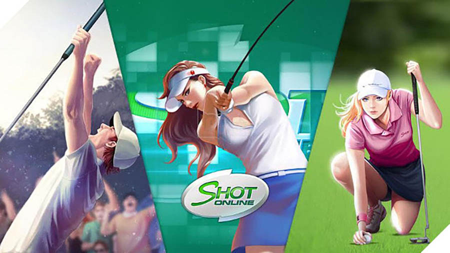 The Official Picture of Shot Online with its characters, One of best golf games for pc.