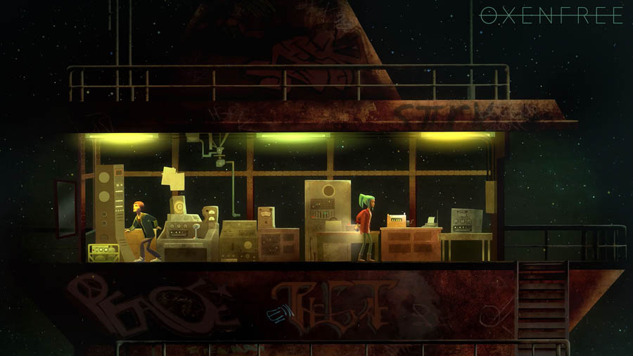 A wallpaper of Oxenfree, one of the best horror games for ios.