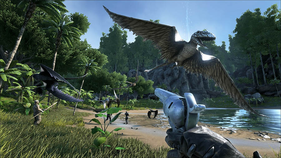 A picture of ARK: Survival Evolved, one of the best hunting games for PS4.