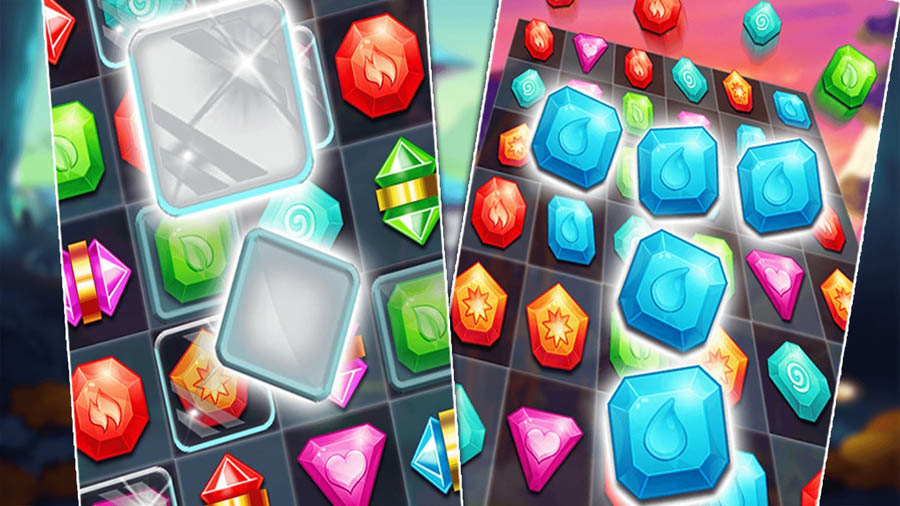 A wallpaper of Jewel Blast, one of the best jewel games for android.