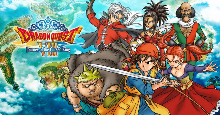 The Official Picture of Dragon Quest VIII with its Characters, One of jrpg games for android.