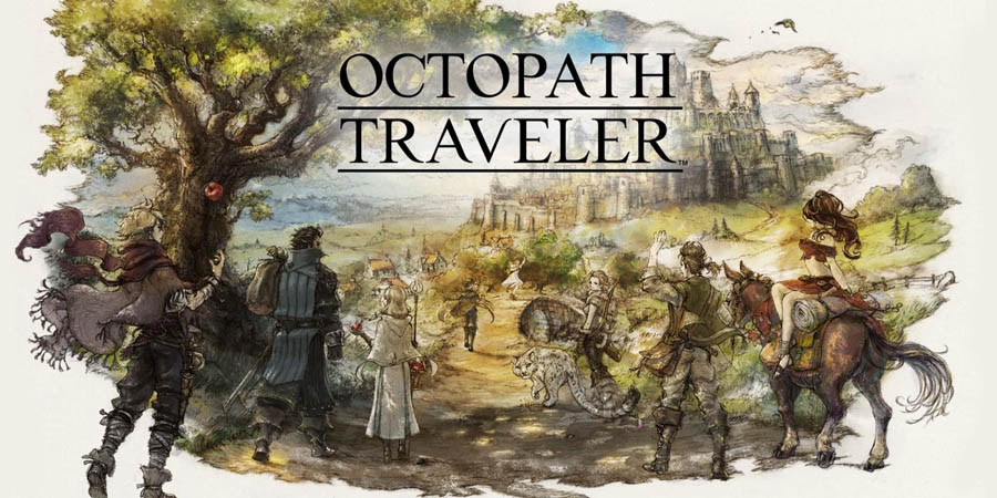 The Official Picture of Octopath Traveler with its Characters, One of jrpg games for pc.