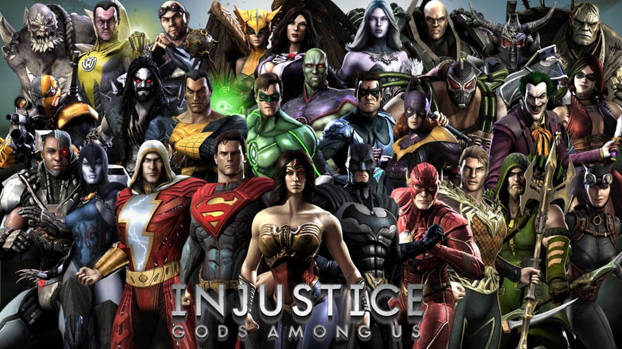 The Official Picture of Injustice: Gods Among Us with its characters, One of best karate games for ps5.