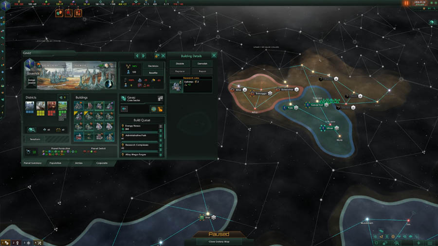 A picture of Stellaris, one of the best kingdom games for PC.