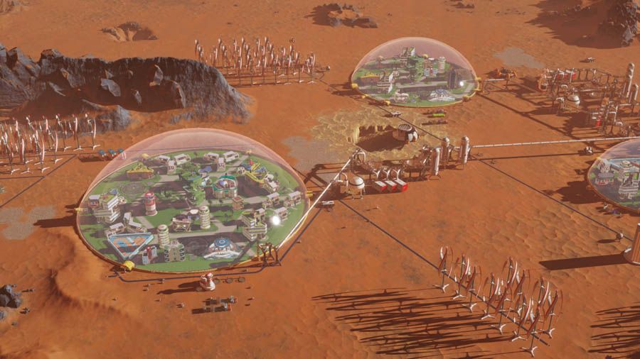 A wallpaper of Surviving Mars, one of the best kingdom games for PS5.