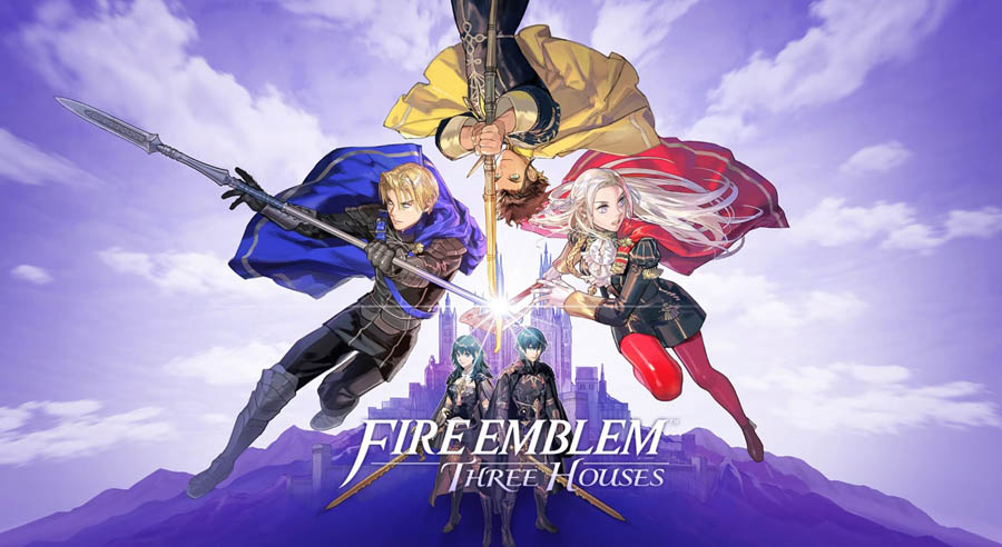 The official cover of Fire Emblem: Three Houses, one of the best kingdom games for Switch.