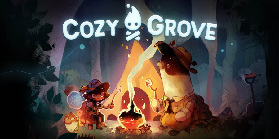 The official cover of Cozy Grove, one of the best life simulation games for Switch.