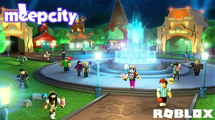 The Official Picture of MeepCity with its characters, One of best life simulation games on Roblox.