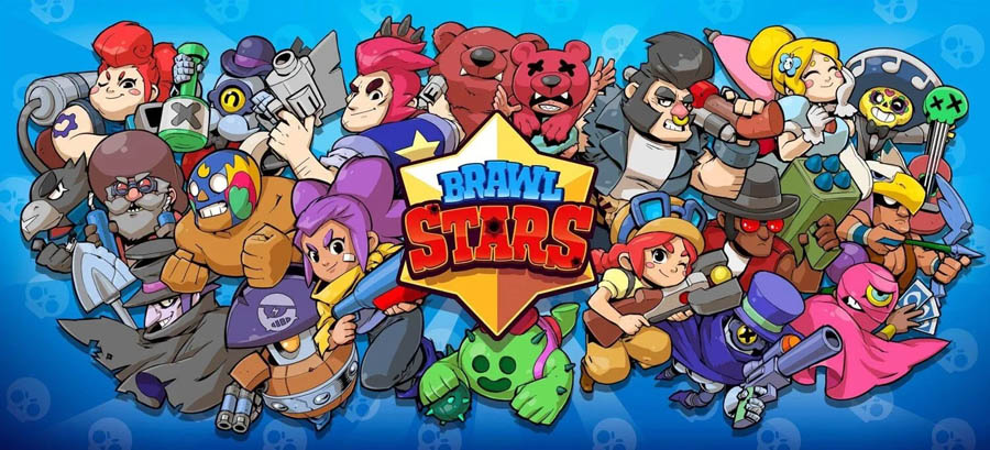 The Official Picture of Brawl Stars with its characters, One of best multiplayer games for Android.