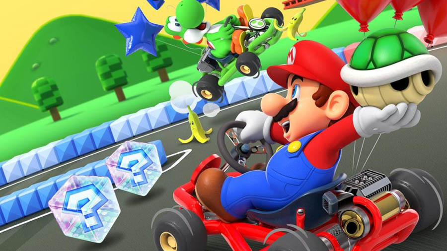 The Official Picture of Mario Kart Tour with Mario and Yoshi, One of best multiplayer games for Android.