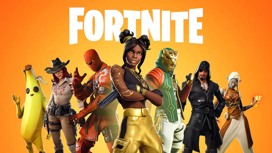 The Official Picture of Fortnite with its characters, One of best multiplayer games for iOS.