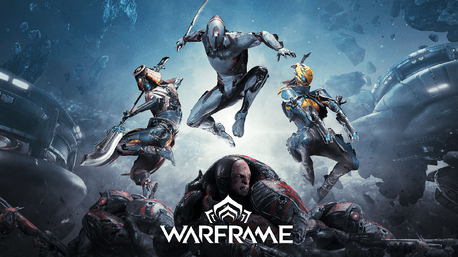 The Official Picture of Warframe with its characters, One of best multiplayer games for PC.