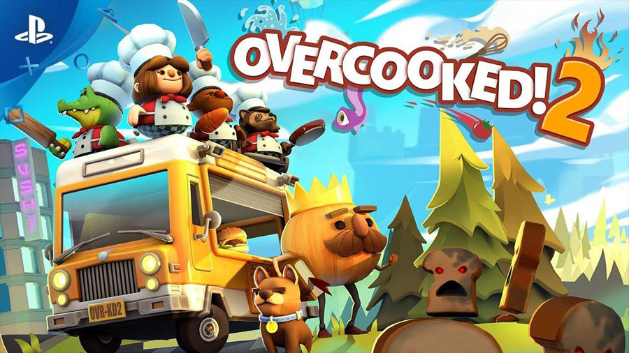 The Official Picture of Overcooked! 2 with its characters, One of best multiplayer games for PS4.