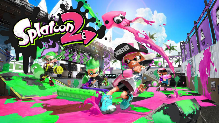 The Official Picture of Splatoon 2 with its characters, One of best multiplayer games for Switch.