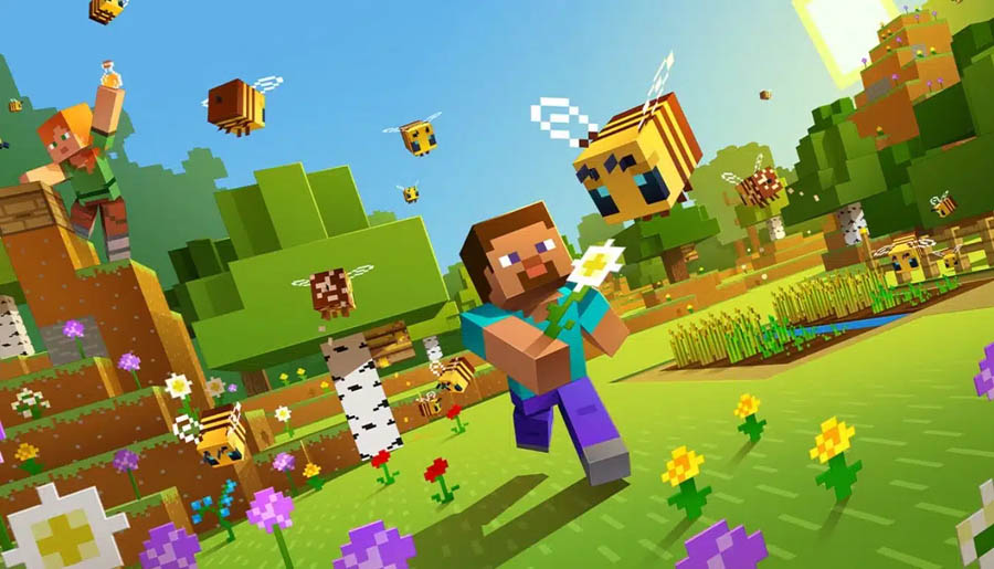 The Official Picture of Minecraft with its character, One of best multiplayer games for Xbox.