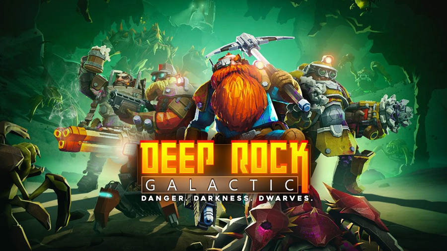 The Official Picture of Deep Rock Galactic with its characters, One of best multiplayer games on Steam.