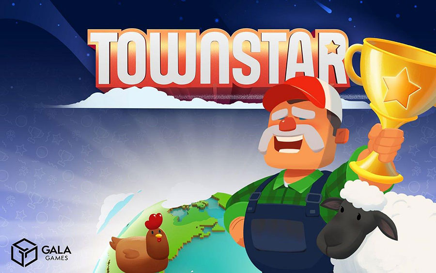 The Official Picture of Town Star with its character, One of best nft games for android.