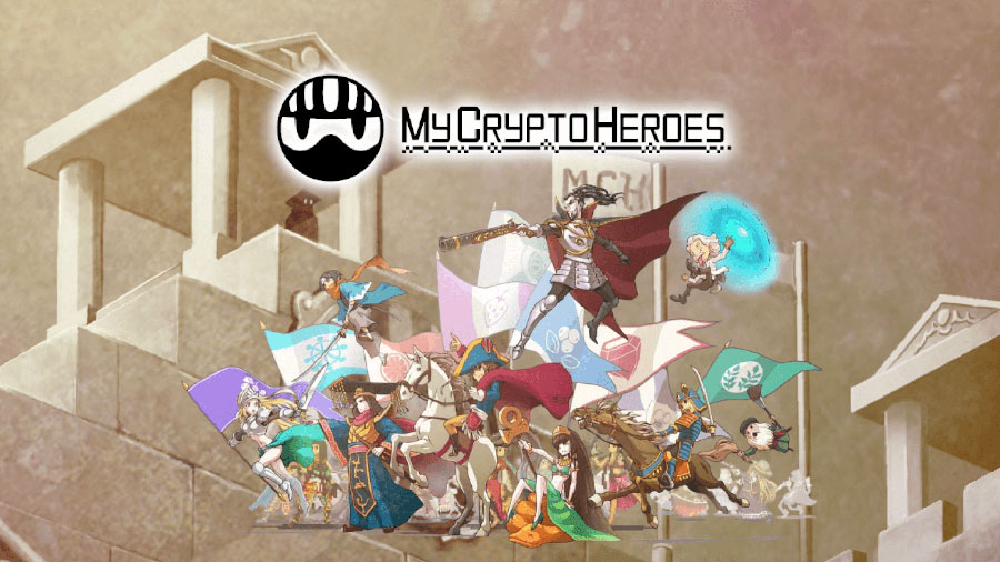 The Official Picture of My Crypto Heroes with its characters, One of best nft games for ios.