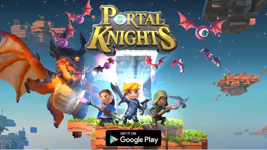 The Official Picture of Portal Knights with it characters, One of best open world games for android.