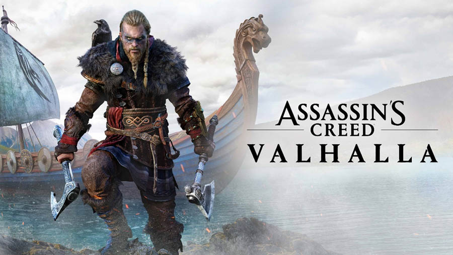 The Official Picture of Assassin's Creed Valhalla with its character, One of best open world games for pc.