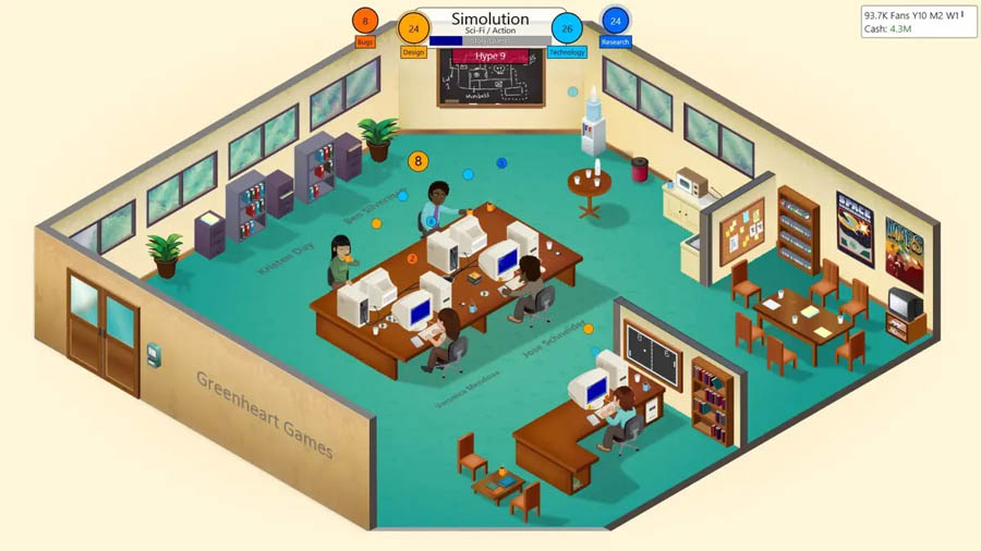 One of the pictures of the game Game Dev Tycoon.