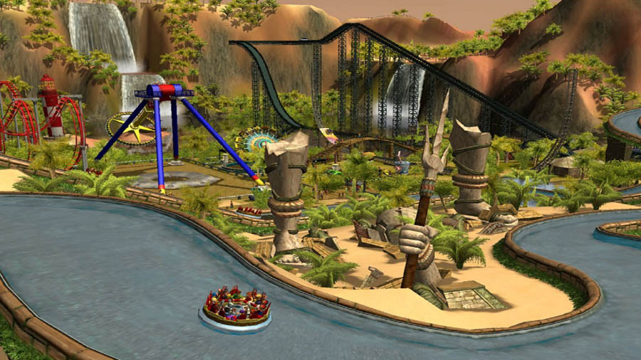 A wallpaper of RollerCoaster Tycoon 3, one of the best tycoon games for mac.