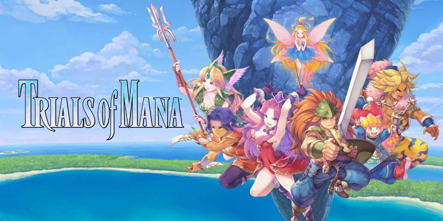 The Official Picture of Trials of Mana with its Characters, One of JRPG games for Switch.