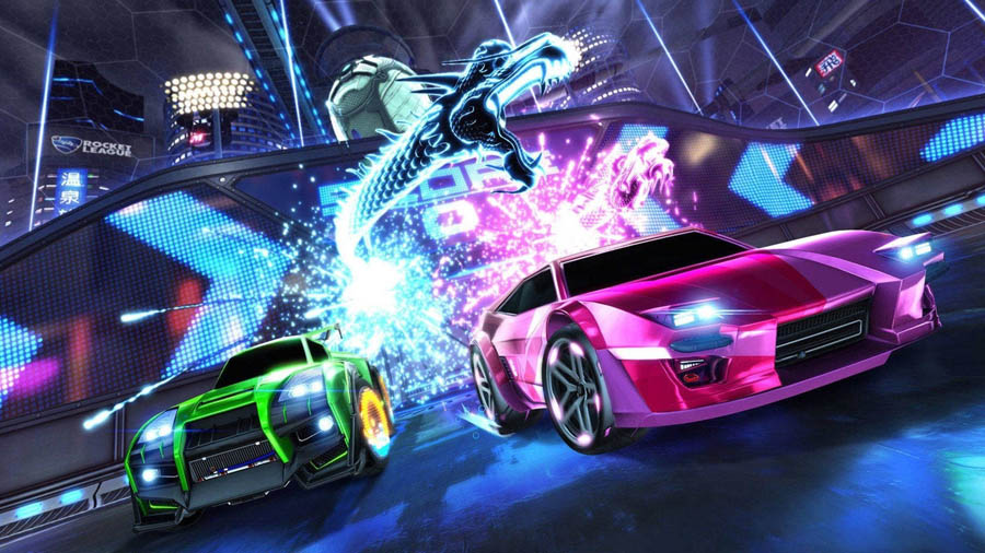 An official photo of Rocket League.