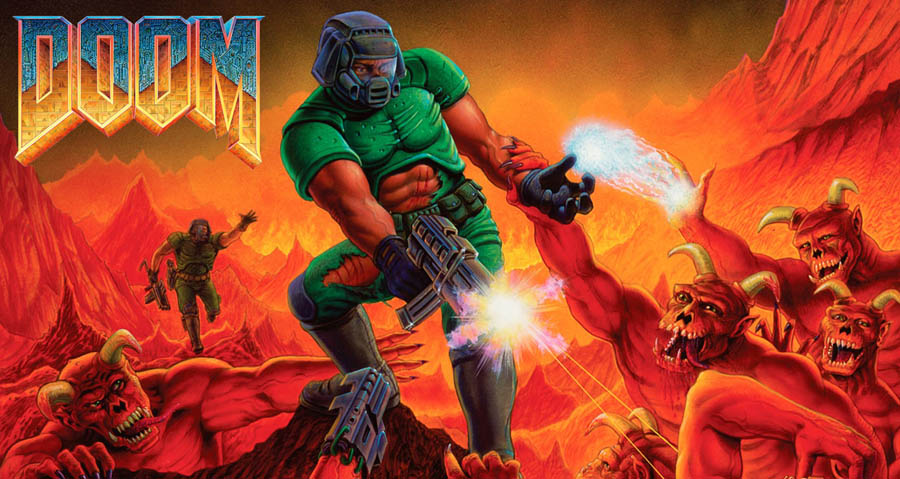 A wallpaper of DOOM (1993).