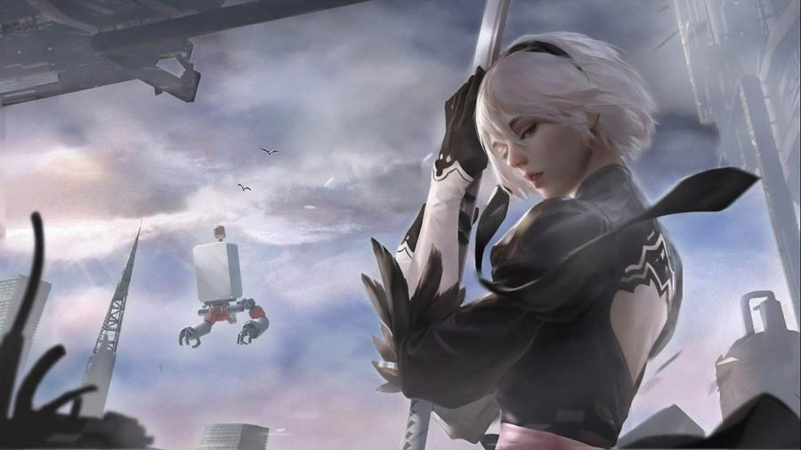 The Art of Nier: Automata with 2B, One of 10 PS4 Anti-Hero Games That Blur the Lines of Morality.