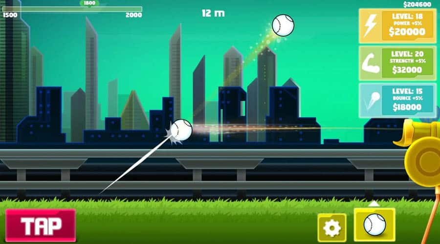 A picture of Flick Hit Baseball : Home Run one of the best baseball games for android.