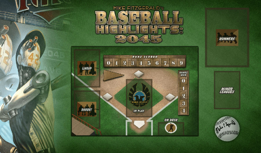 A wallpaper of Baseball Highlights 2045, one of the best baseball games for mac.