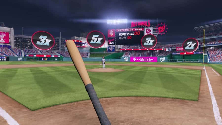 A wallpaper of Home Run Derby Virtual Realty, one of the best baseball games for ps5.