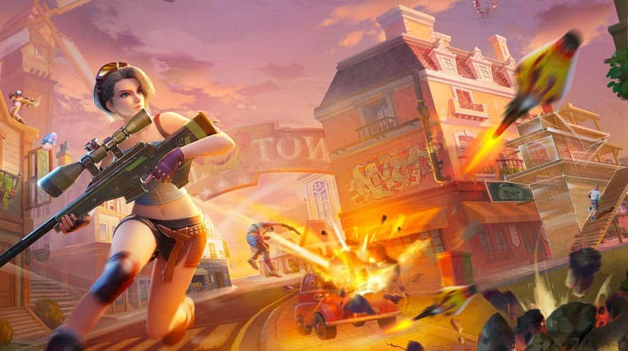 The Official Picture of Creative Destruction with its characters, One of the best battle royale games for Android.