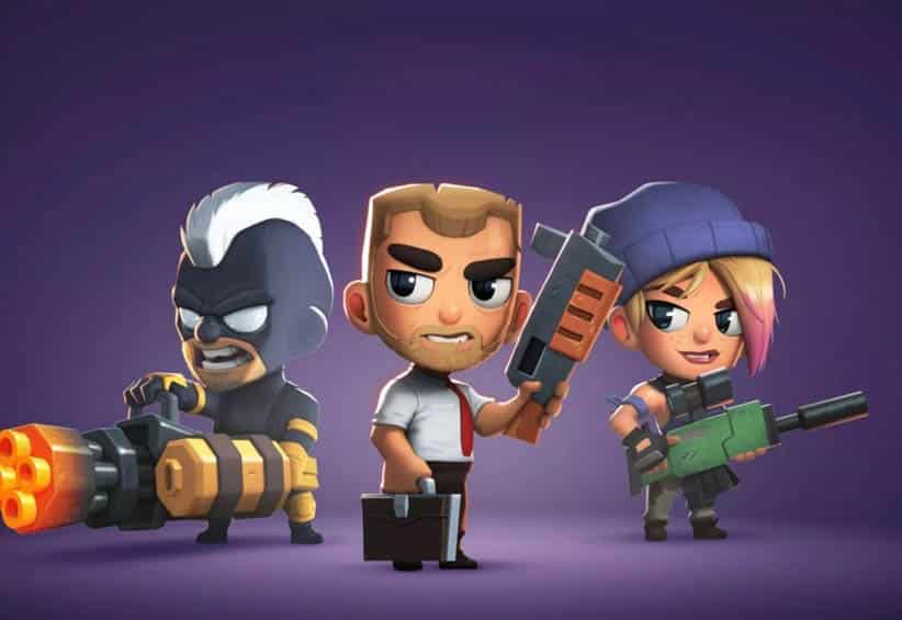 The Official Picture of Battlelands Royale with its characters, One of best battle royale games for iOS.