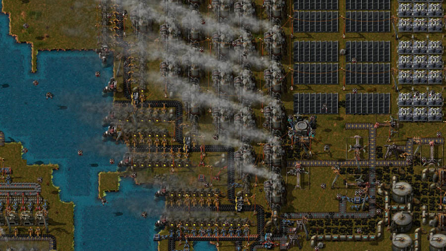 An official wallpaper of Factorio, one of the best brain games for pc.