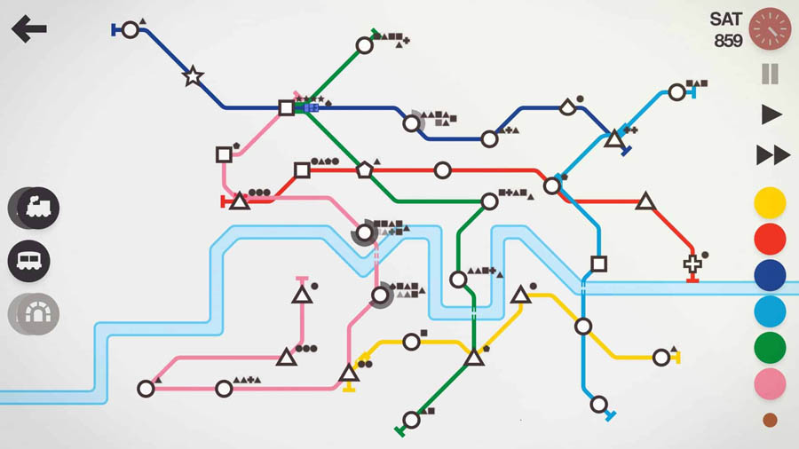 An official photo of Mini Metro, one of the best brain games for pc.