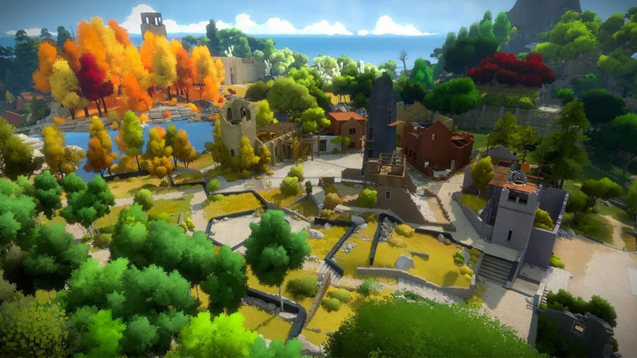 An official wallpaper of The Witness, one of the best brain games for PS4.