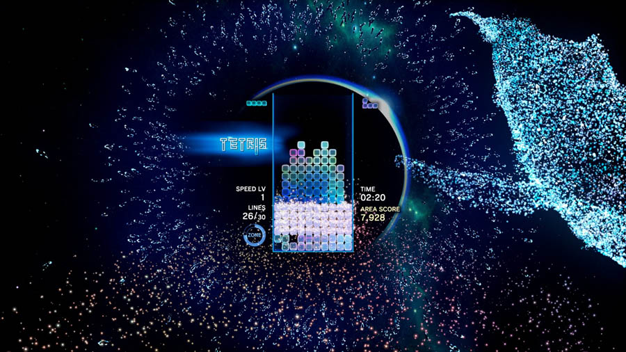 An official wallpaper of Tetris Effect, one of the best brain games for PS5.