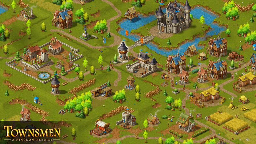 A picture of Townsmen, one of the best building games for Android.