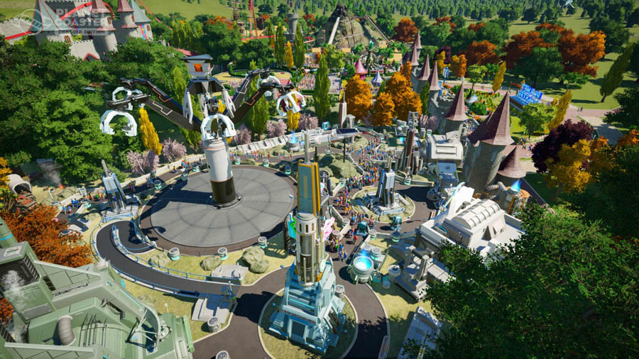 A wallpaper of Planet Coaster: Console Edition.