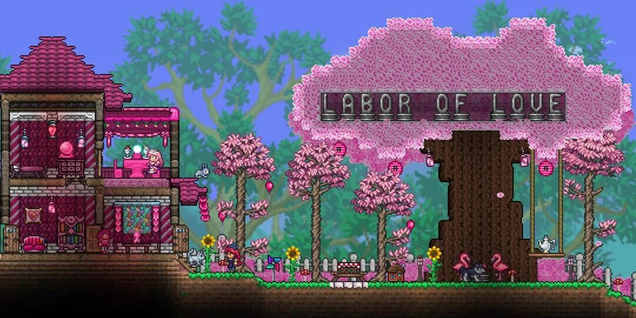 An official photo of Terraria, one of the best building games for PS4.