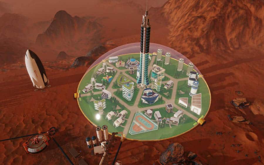 A main picture of Surviving Mars, one of the best civilization games for PS5.